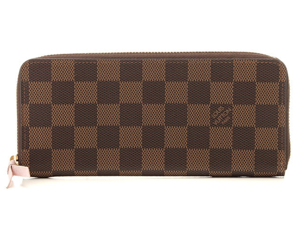 LOUIS VUITTON Long Wallet Portefeuille Clemence Damier Rose Pink Ballerine